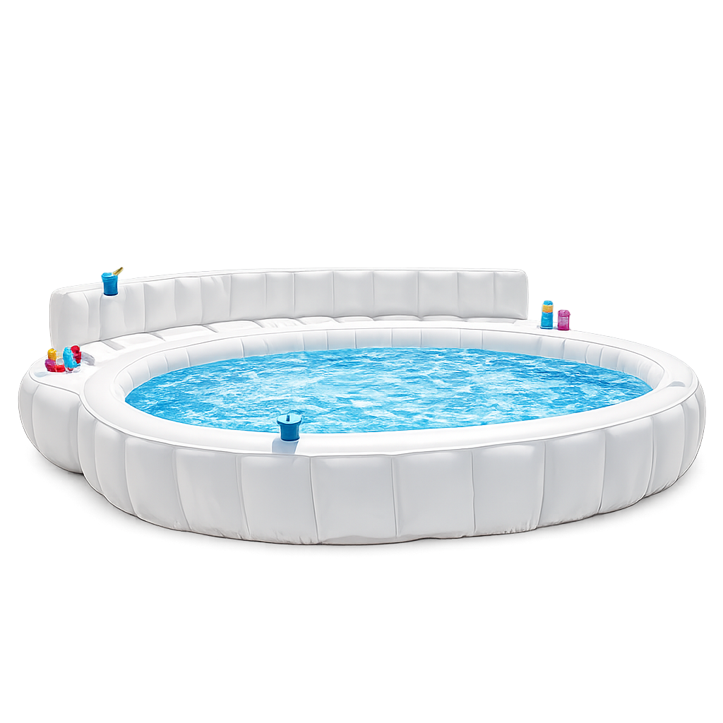 Inflatable Lounge Pool with Built-In Sofa & Coolers