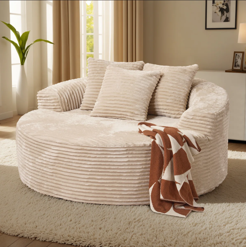 Oversized Round Cloud Foam Lounge Chair