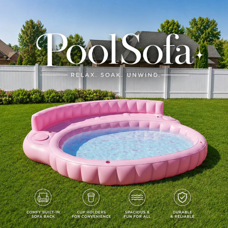 Inflatable Lounge Pool with Built-In Sofa & Coolers