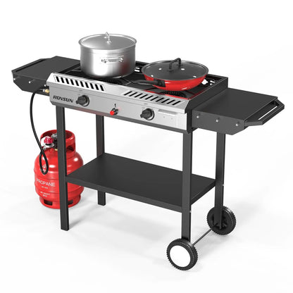 High-Power Outdoor Propane Burner Stove with Shelves