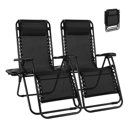 Set of 2 Zero Gravity Reclining Lounge Chairs