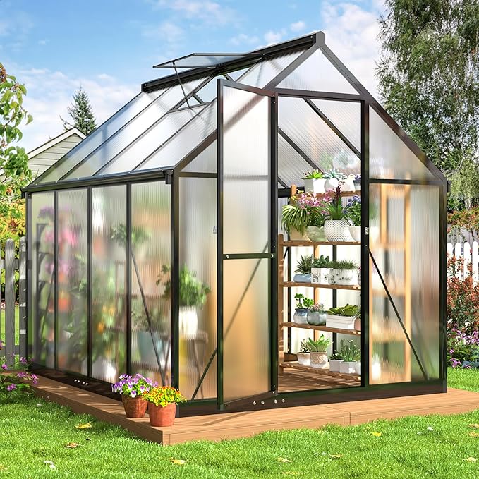 Walk-In Polycarbonate Greenhouse – 1.8 × 2.1 m