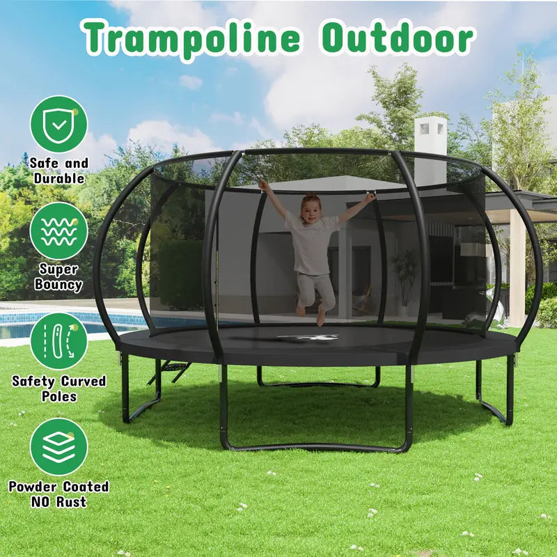 4.3 m Family Trampoline with Safety Net & Ladder