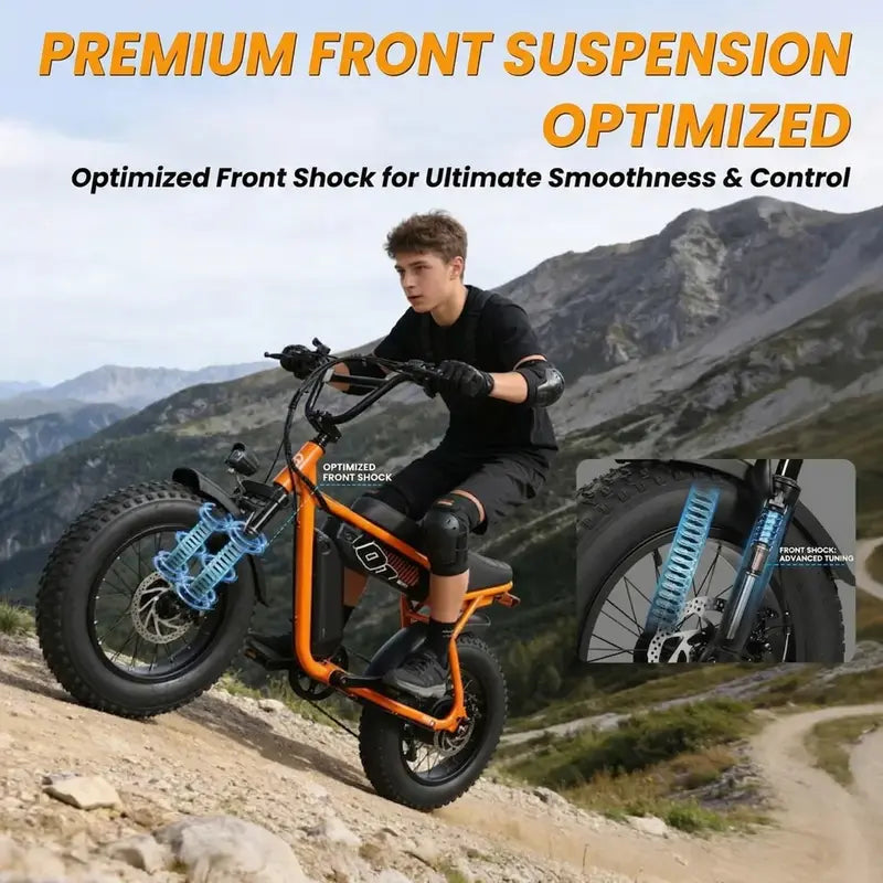 1500W Fat-Tire Electric Bike – All-Terrain, Removable Battery