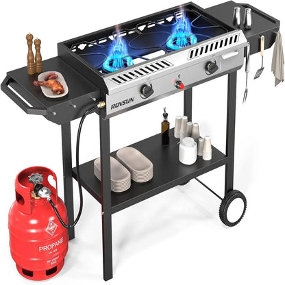 High-Power Outdoor Propane Burner Stove with Shelves