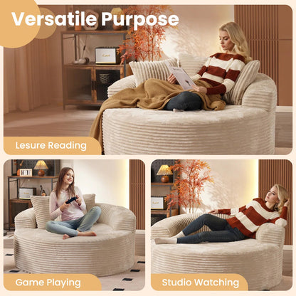 Oversized Round Cloud Foam Lounge Chair