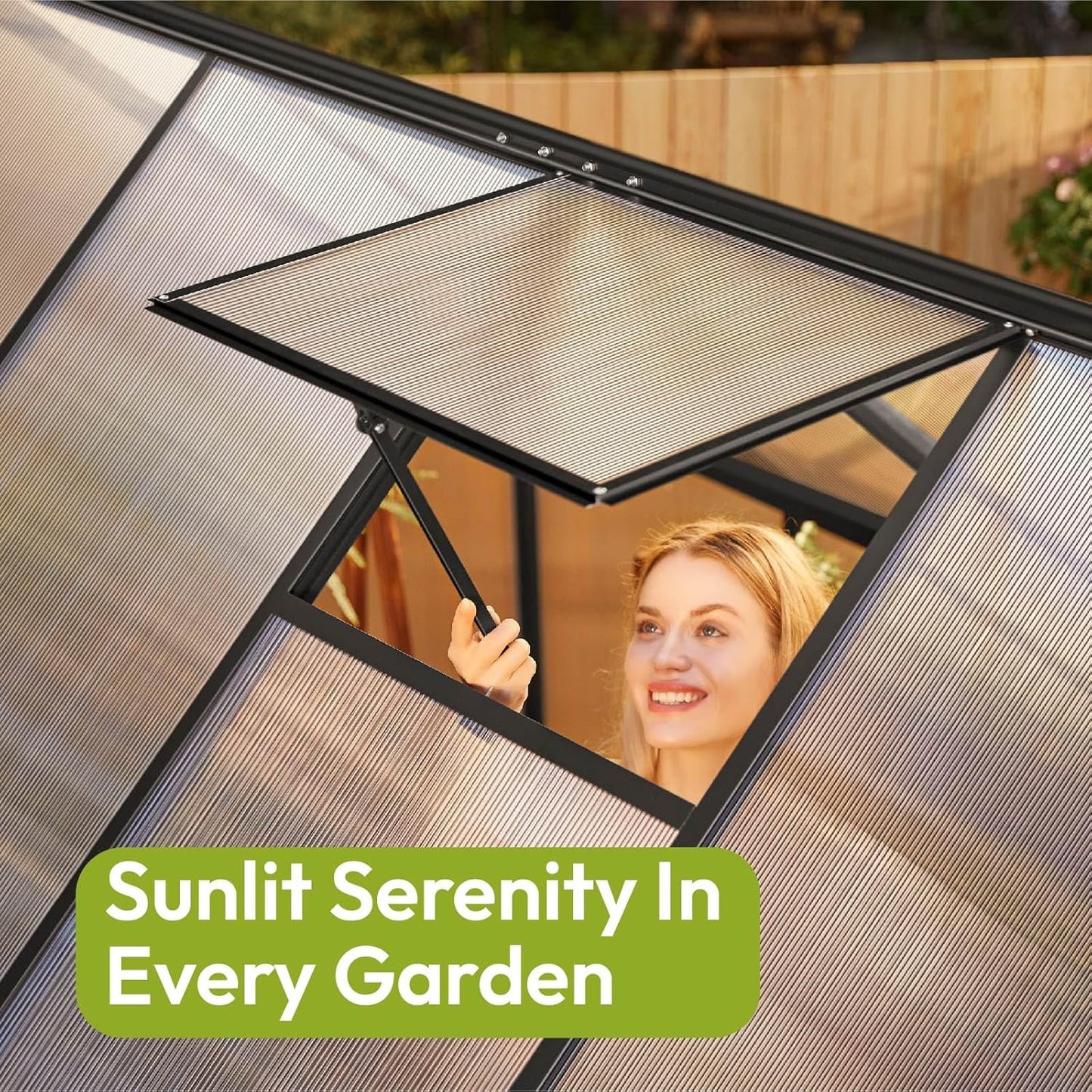 Walk-In Polycarbonate Greenhouse – 1.8 × 2.1 m