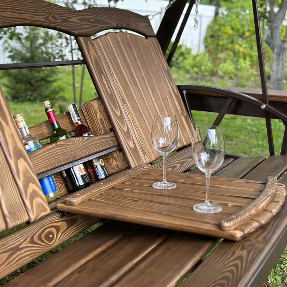 Outdoor Swing Chair with Cushion & Mattress Set