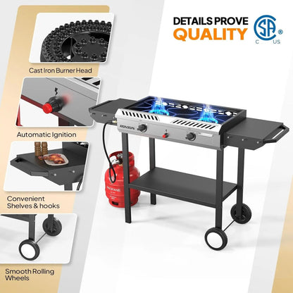 High-Power Outdoor Propane Burner Stove with Shelves