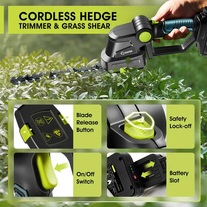Cordless 2-in-1 Hedge Trimmer & Grass Shear – 2 Batteries