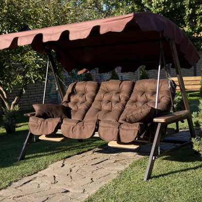 Outdoor Swing Chair with Cushion & Mattress Set