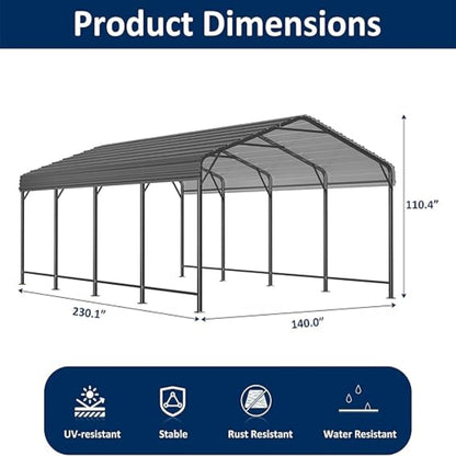 3.6 × 6 m Heavy-Duty Carport Canopy