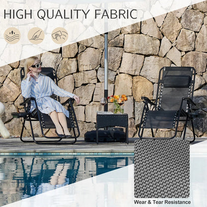 Set of 2 Zero Gravity Reclining Lounge Chairs