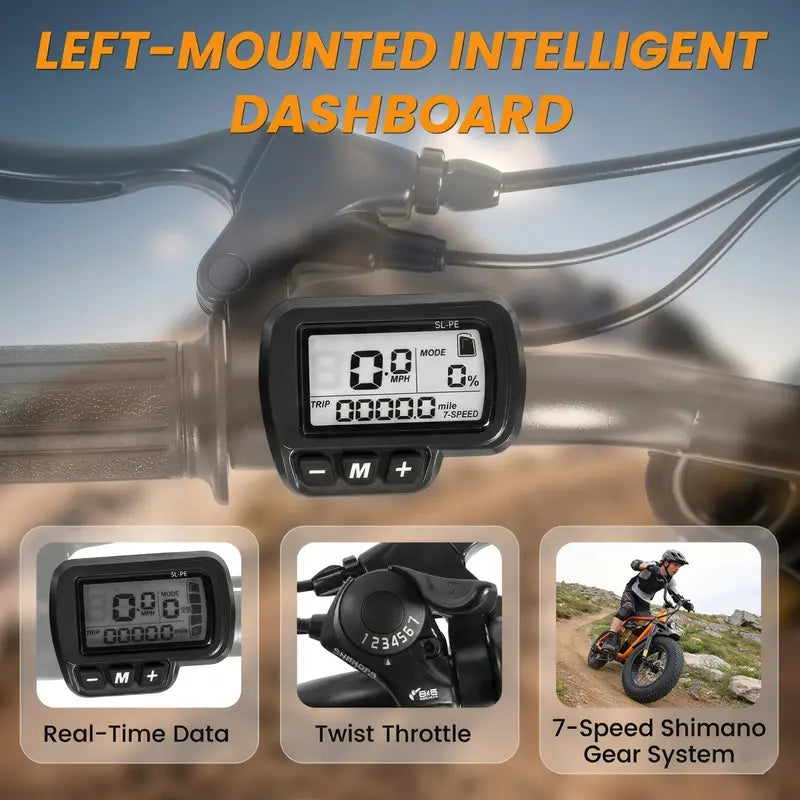 1500W Fat-Tire Electric Bike – All-Terrain, Removable Battery