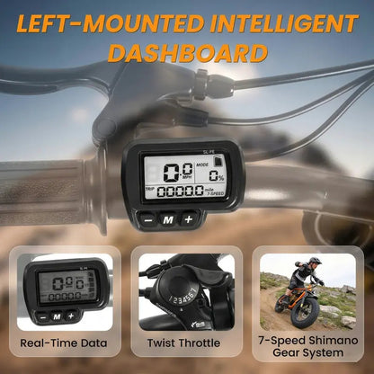 1500W Fat-Tire Electric Bike – All-Terrain, Removable Battery