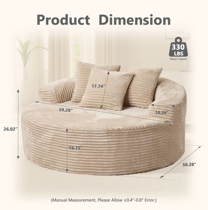 Oversized Round Cloud Foam Lounge Chair