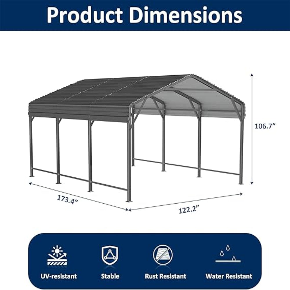 3.6 × 6 m Heavy-Duty Carport Canopy