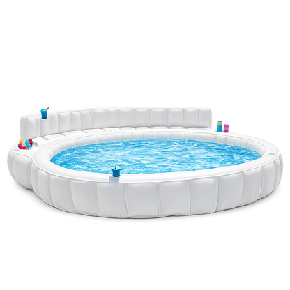 Inflatable Lounge Pool with Built-In Sofa & Coolers