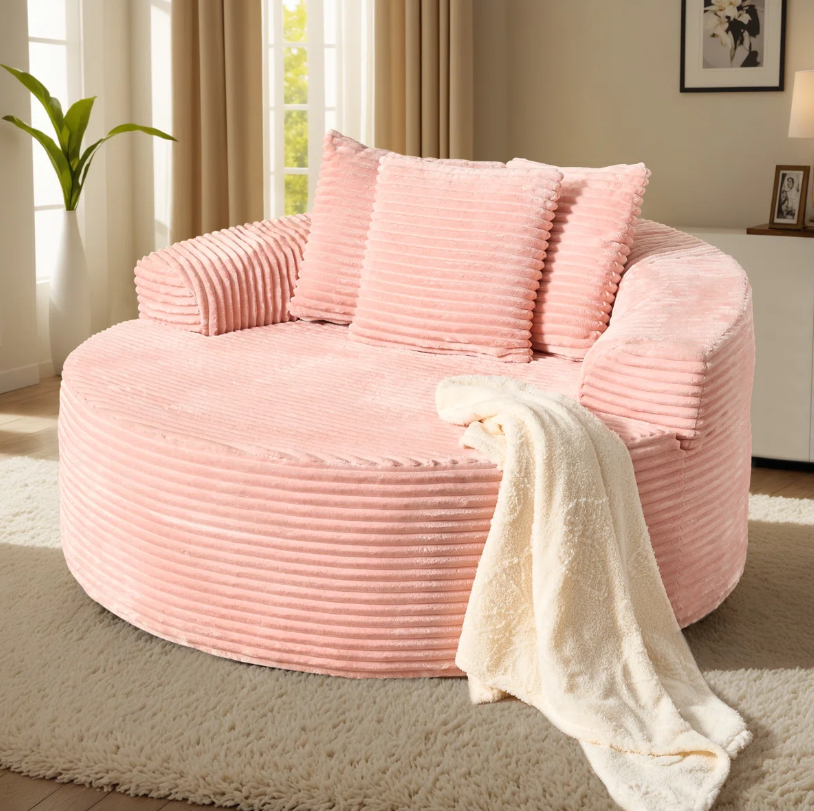 Oversized Round Cloud Foam Lounge Chair