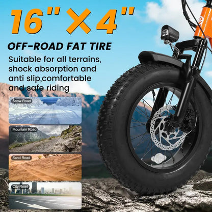 1500W Fat-Tire Electric Bike – All-Terrain, Removable Battery